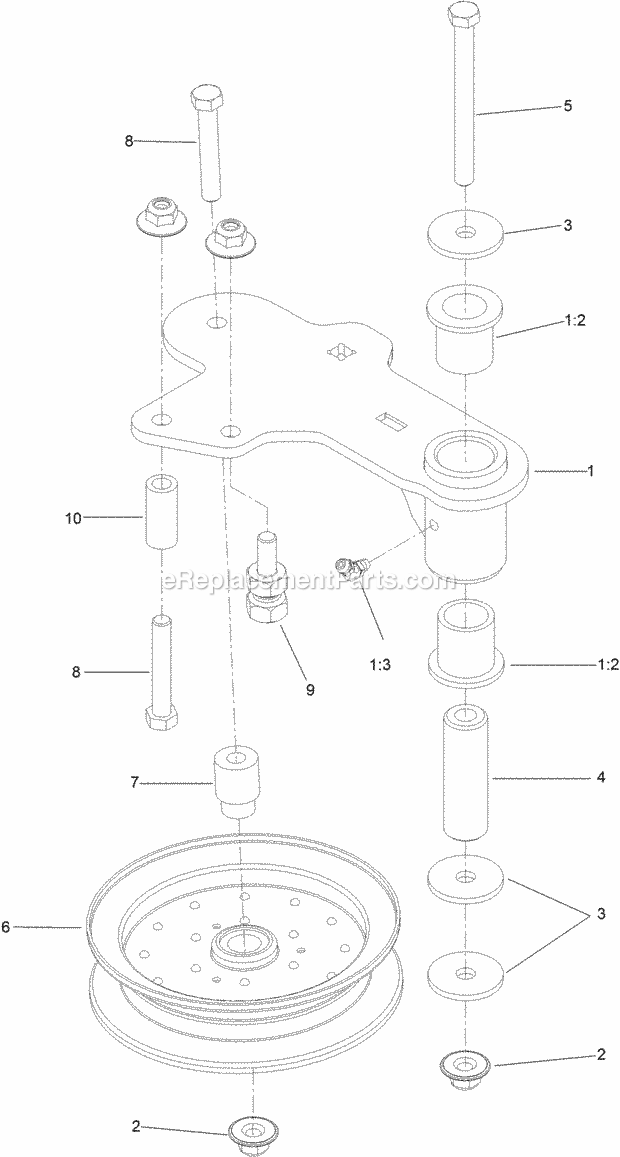 Idler Assembly Diagram and Parts List for 74927 315000001-315999999 Toro Lawn Mower