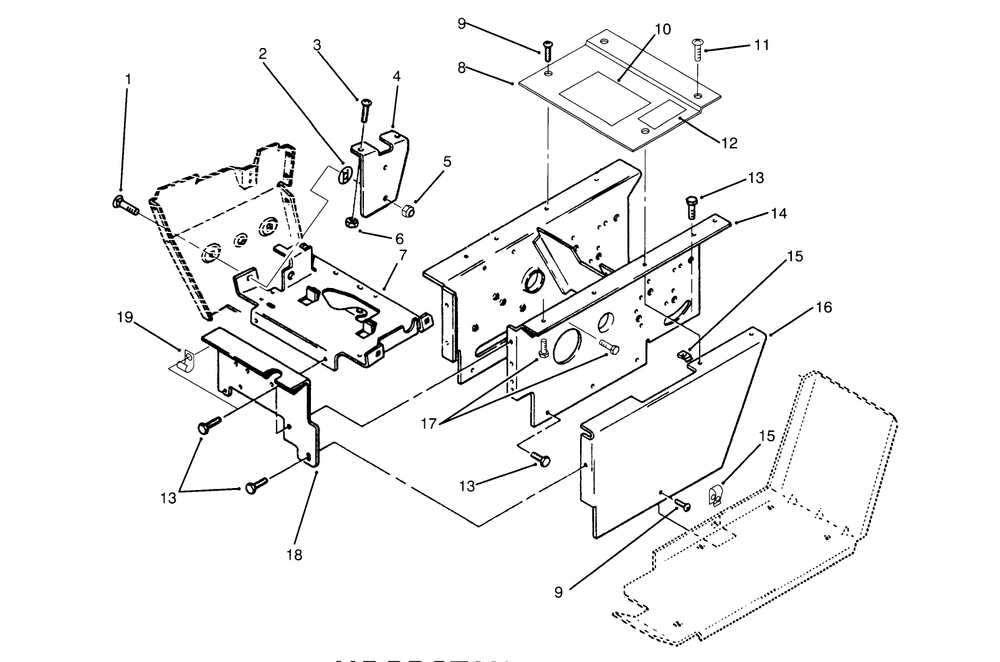 Hoodstand Assembly Diagram and Parts List for 73501 59000412 - 59002868 Toro Lawn Tractor