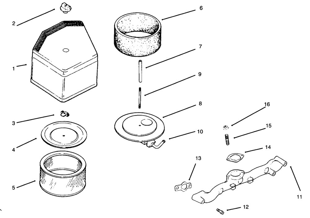 Air Cleaner/Filtration Diagram and Parts List for 30191 590001 - 599999 Toro Lawn Tractor Accessories