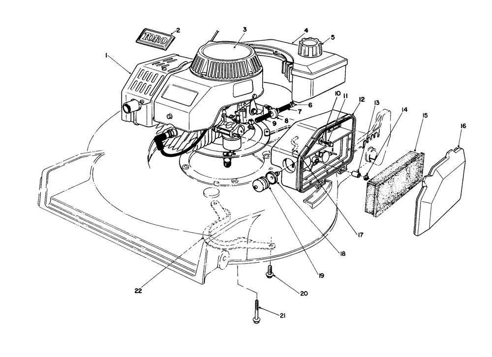 Engine Assembly (Used On Units With Serial No. 8003898 & Up) Diagram and Parts List for 20684 8000001 - 8999999 Toro Lawn Mower