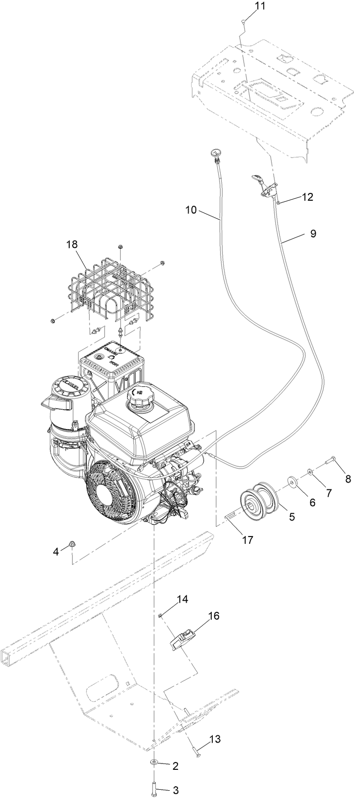 Engine Assembly Diagram and Parts List for 39514 413000000 - 999999999 Toro Aerator