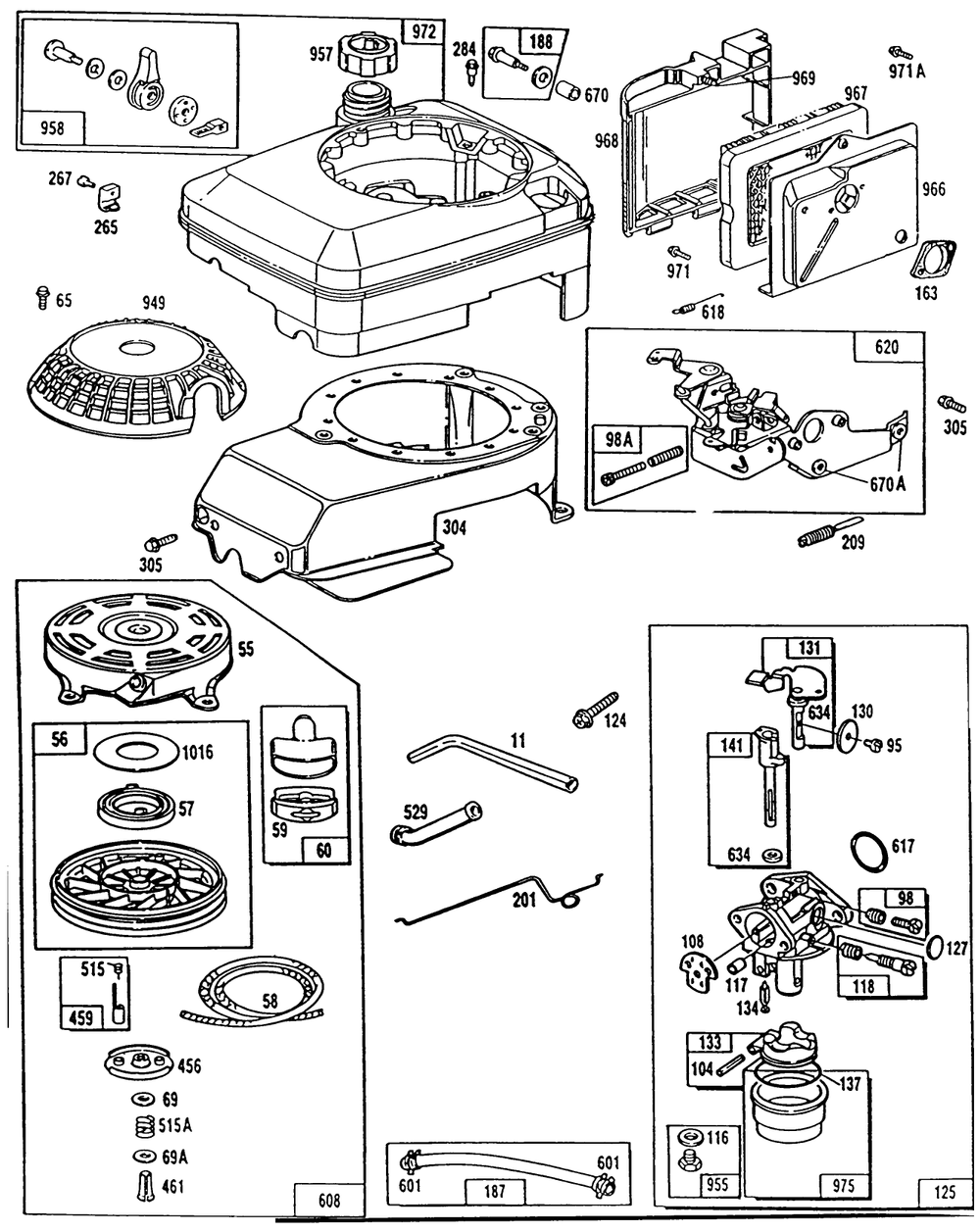 Engine Model No. 124702-3115-01 Diagram and Parts List for 20561 0000001 - 0999999 Toro Lawn Mower