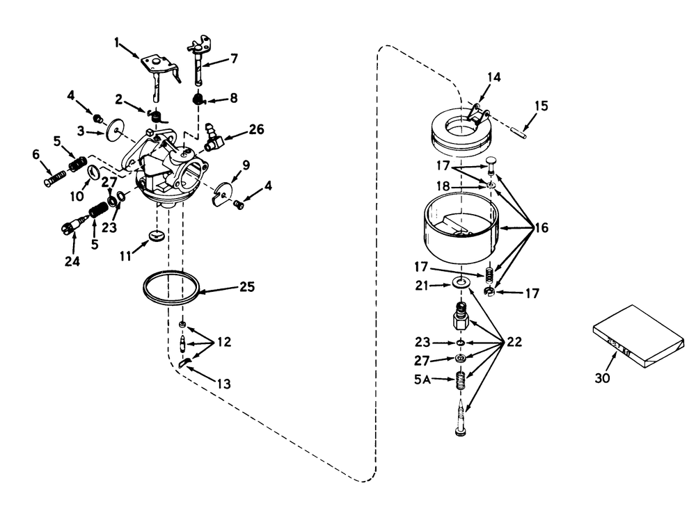 Carburetor No. 631716 (Models 56022 And 56027) Diagram and Parts List for 56022 5000001 - 5999999 Toro Lawn Tractor