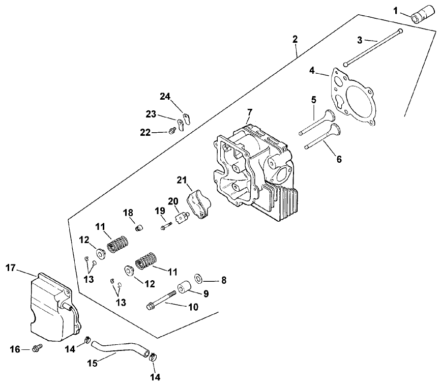 Cylinder Head, Valves And Breather Engine Kohler Model No. Cv15t Spec 41560 Diagram and Parts List for 30177 990001 - 991351 Toro Lawn Tractor Accessories
