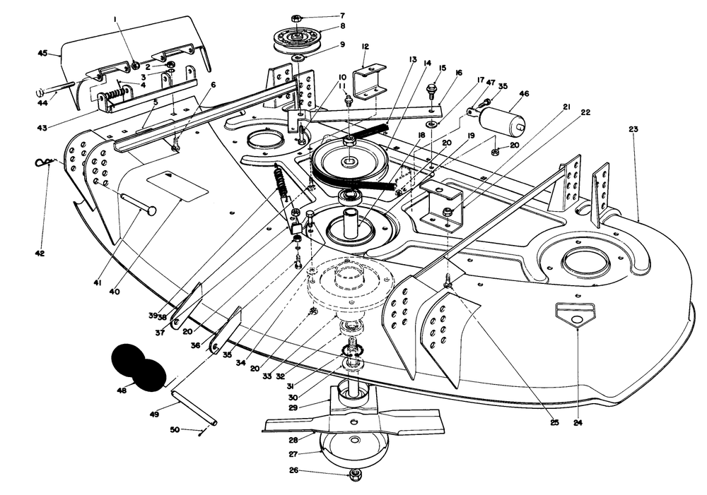 Cutting Unit Model No. 30544 Diagram and Parts List for 30754 7000001 - 7999999 Toro Lawn Tractor