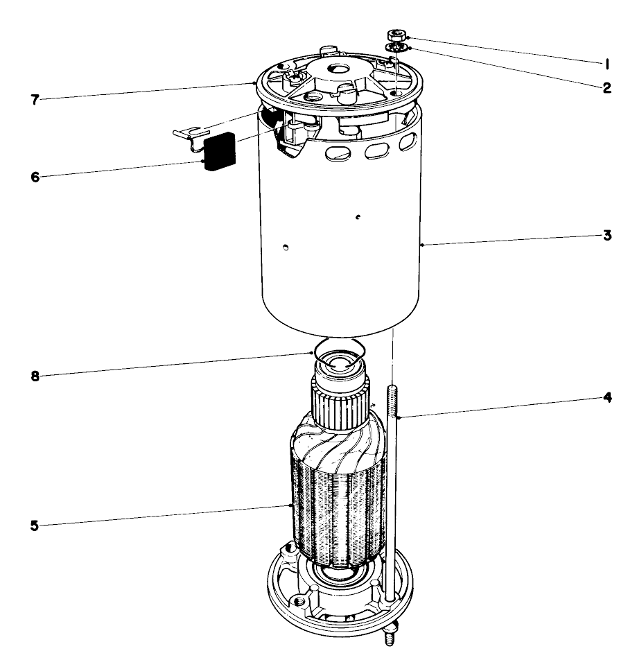 Electric Motor Diagram and Parts List for 18301 0000001 - 0999999 Toro Lawn Mower