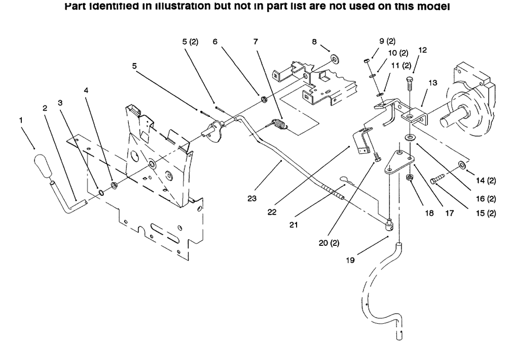 Pto Clutch Linkage Diagram and Parts List for 73502 6900001 - 6999999 Toro Lawn Tractor
