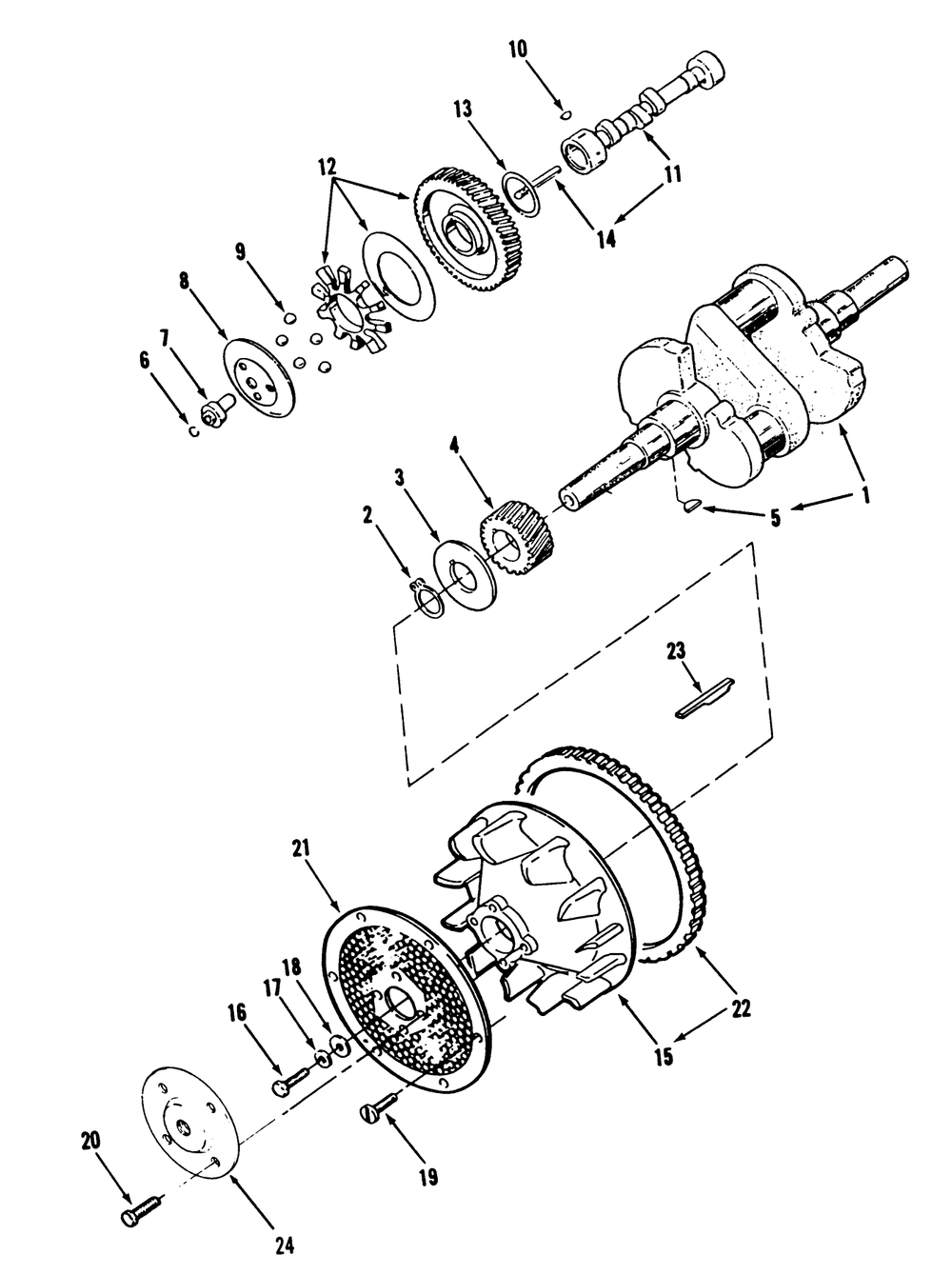 Crankshaft, Camshaft And Flywheel-616-Z, 620-Z Diagram and Parts List for Y1-16OE03 1000001 - 1999999 Toro Lawn Tractor