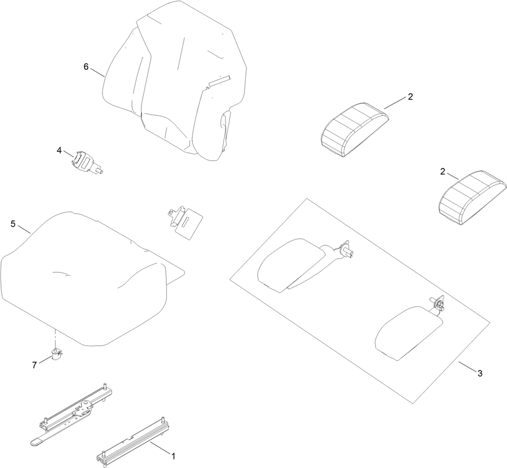 Seat Assembly No. 147-4983 Diagram and Parts List for 72951 414086163 - 999999999 Toro Lawn Tractor