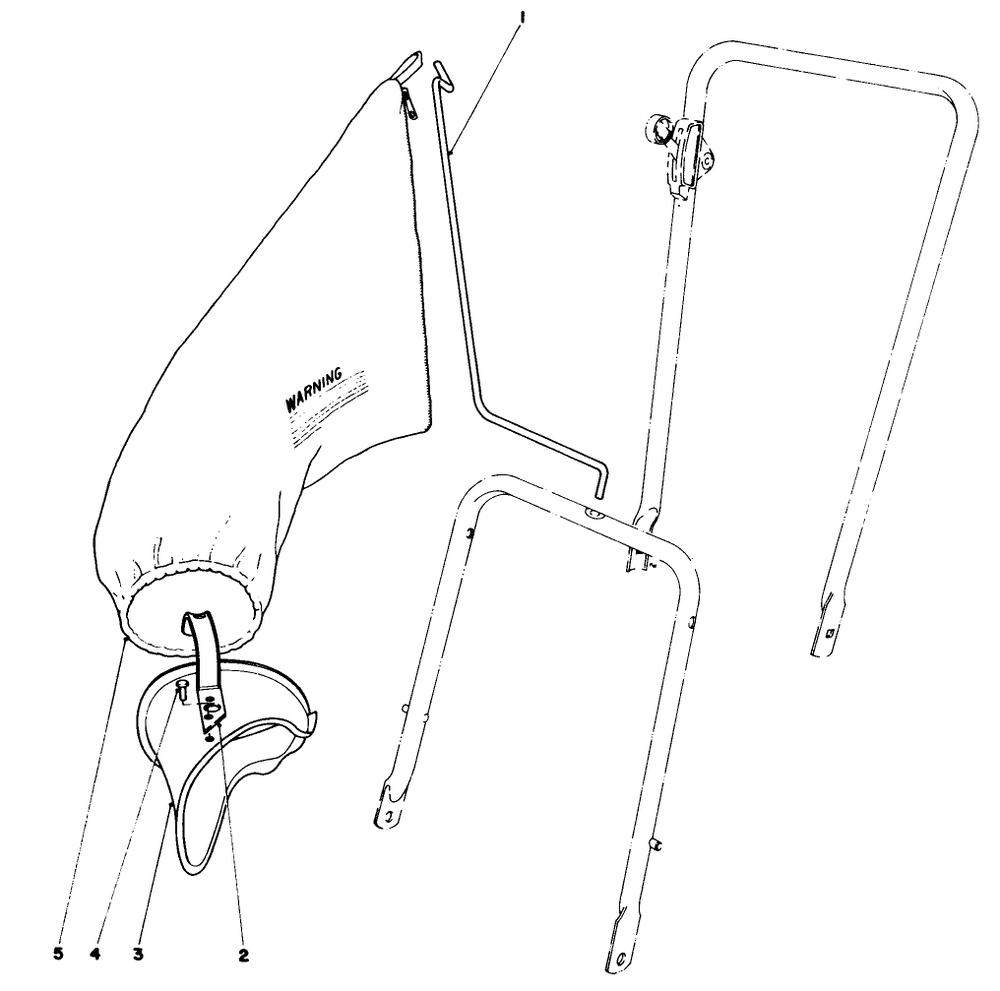 Grass Bagging Kit (Optional) No. 28-1510 Diagram and Parts List for 16655 7000001 - 7999999 Toro Lawn Mower
