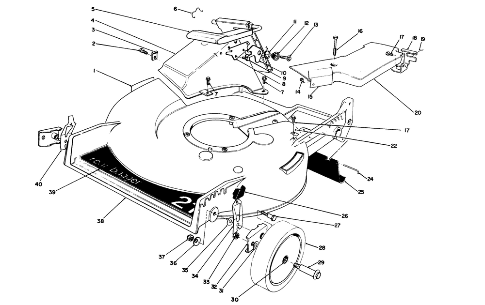 Housing Assembly Diagram and Parts List for 20631 8000001 - 8999999 Toro Lawn Mower