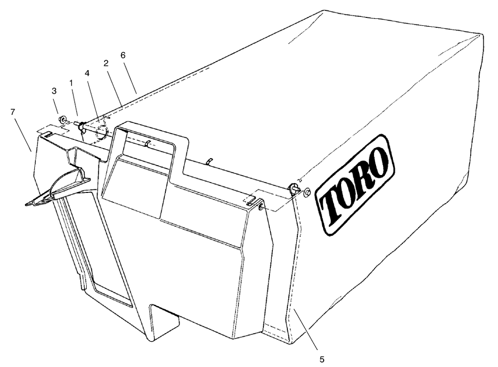 Grass Bag Assembly No. 98-9220 Diagram and Parts List for 22162 8900001 - 8999999 Toro Lawn Mower