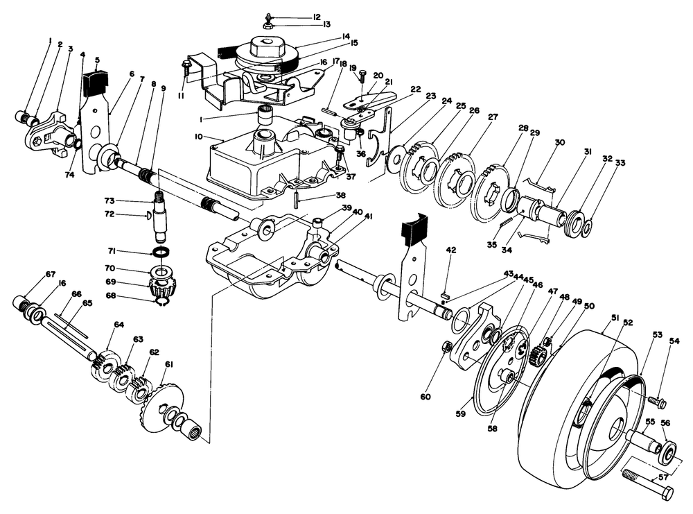 Gear Case Assembly (Model 22035 Continued) Diagram and Parts List for 22035 5000001 - 5999999 Toro Lawn Mower