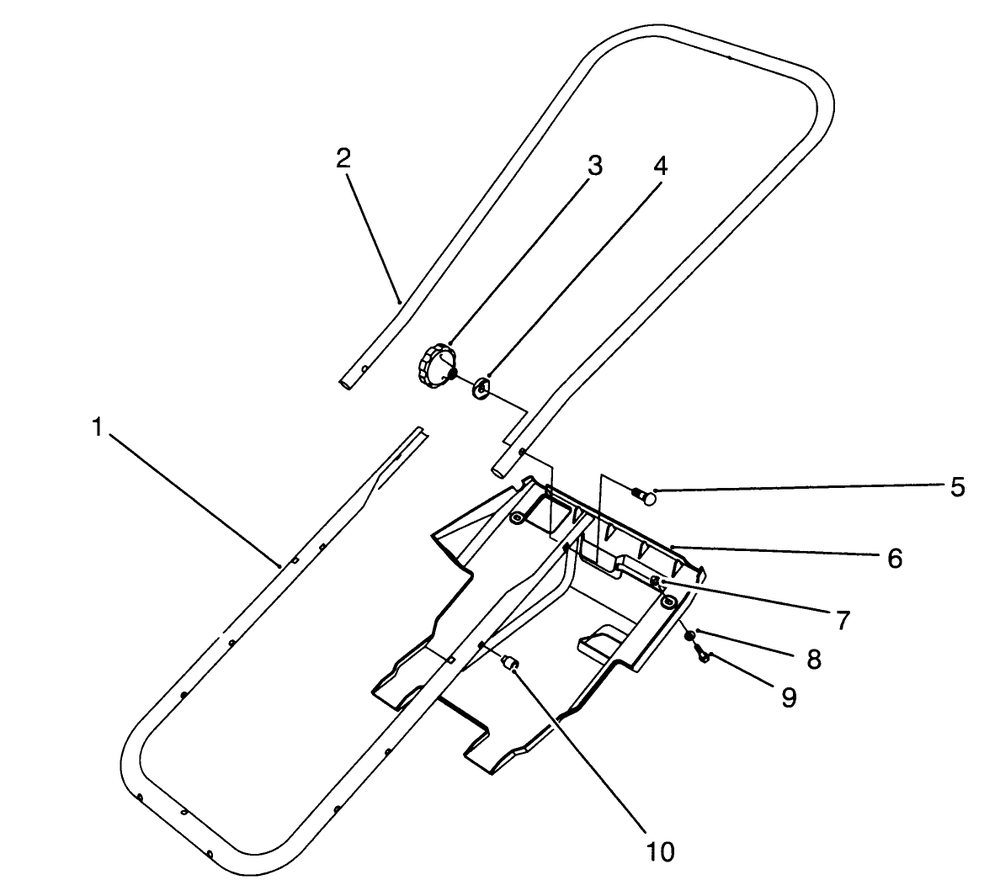 Handle Assembly Diagram and Parts List for 38175 4900001 - 4999999 Toro Snow Blower