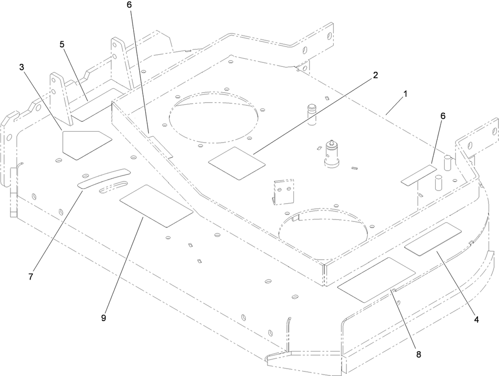 Deck Assembly 1 Diagram and Parts List for 39934 (310000001-310999999)(2010) Toro Lawn Mower