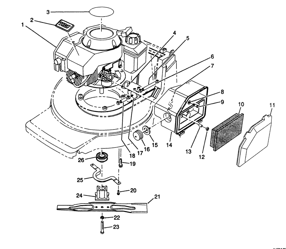 Engine Assembly Diagram and Parts List for 20910 0000001 - 0999999 Toro Lawn Mower