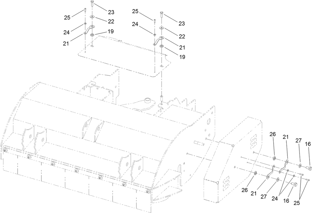 Top Guard And Side Belt Cover Assembly Diagram and Parts List for 2720 312000001 - 312999999 Toro Lawn Tractor Accessories