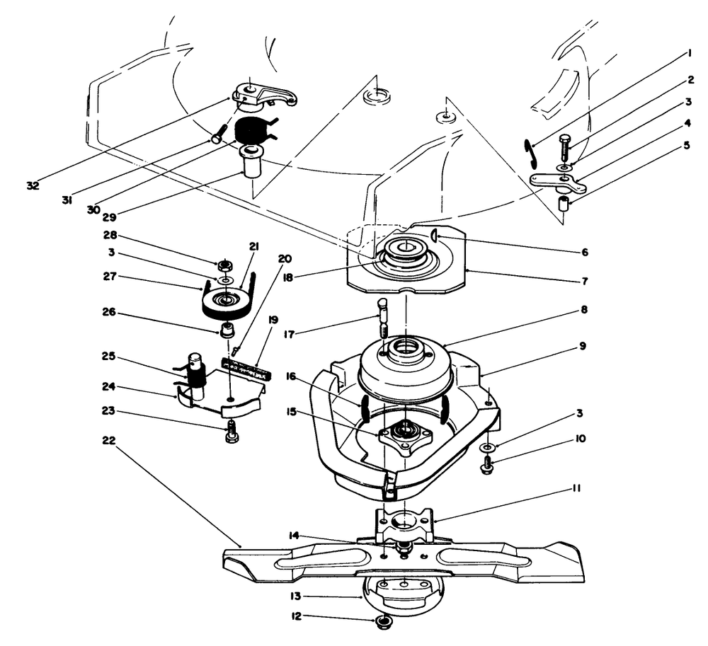 Blade Brake Clutch Assembly Diagram and Parts List for 20624 6000001 - 6999999 Toro Lawn Mower