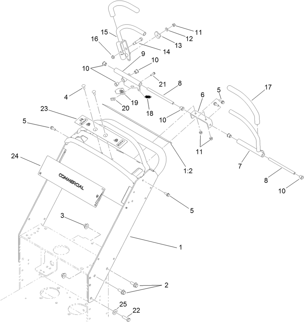 Upper Control Assembly Diagram and Parts List for 30071 404320000-999999999 Toro Lawn Mower