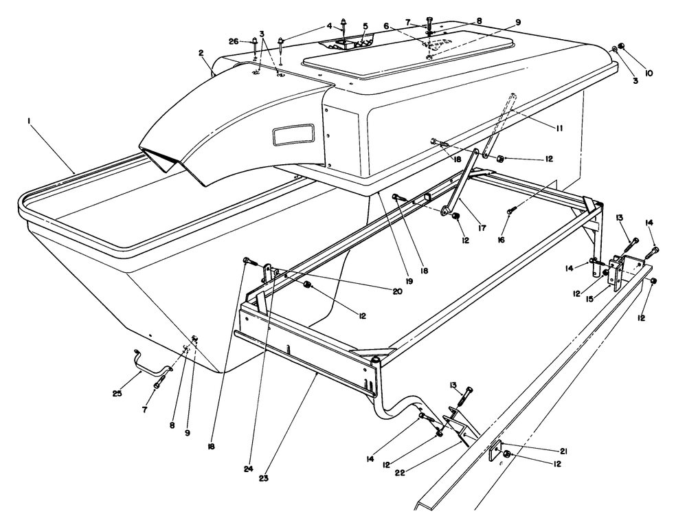 Grass Collection System Model No. 30576 (Optional) (Continued) Diagram and Parts List for 30754 7000001 - 7999999 Toro Lawn Tractor