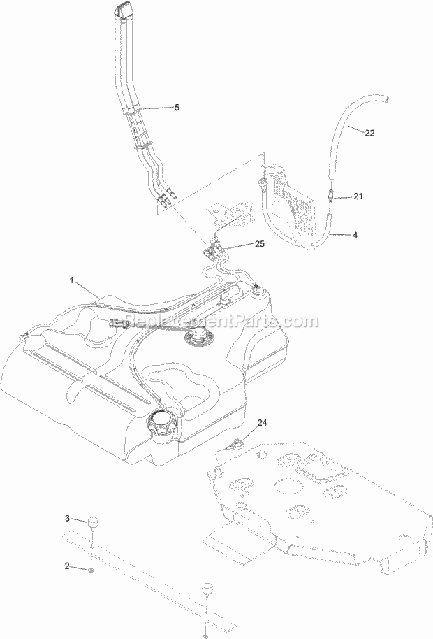 Fuel Tank Mounting Assembly Diagram and Parts List for 74942TE 316000001-316999999 Toro Lawn Mower