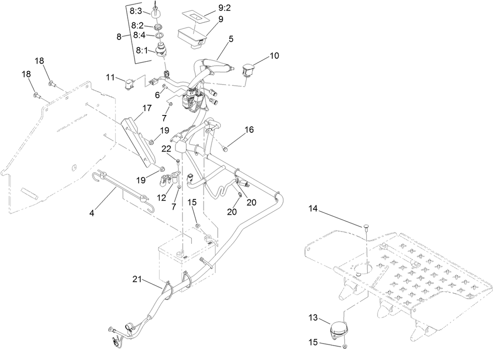 Electrical Assembly Diagram and Parts List for 29516 404320000 - 408863667 Toro Aerator