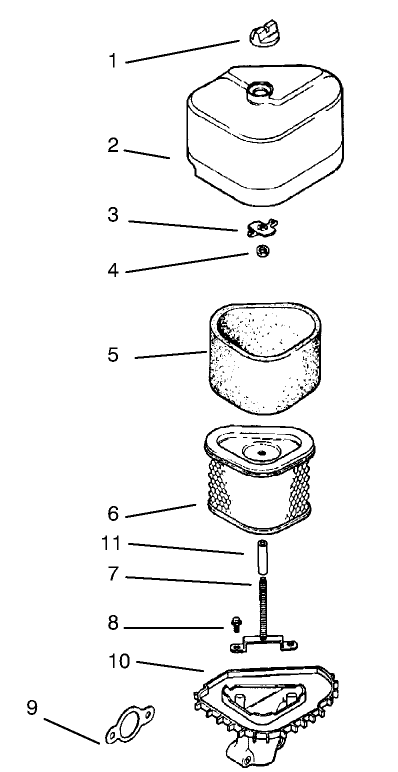 Air Intake/Filtration Diagram and Parts List for 72045 7900001 - 7999999 Toro Lawn Tractor