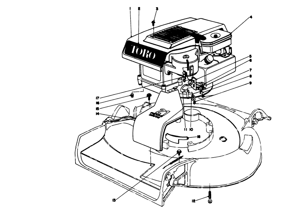 Engine Assembly Model 16264 Diagram and Parts List for 16264 7000001 - 7999999 Toro Lawn Mower