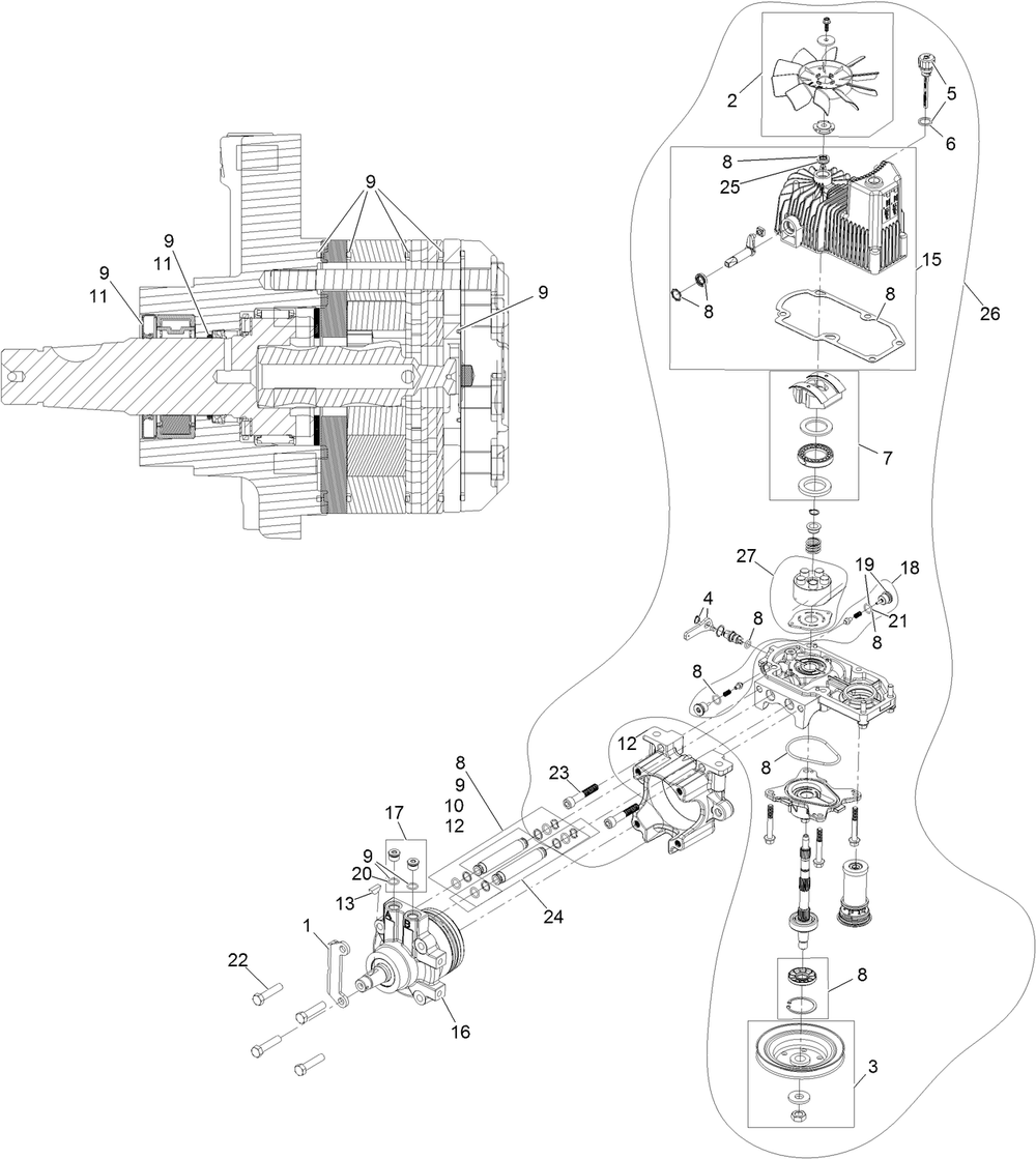 Rh Hydro Assembly No. 135-7900 Diagram and Parts List for 72906 412200000 - 999999999 Toro Lawn Tractor