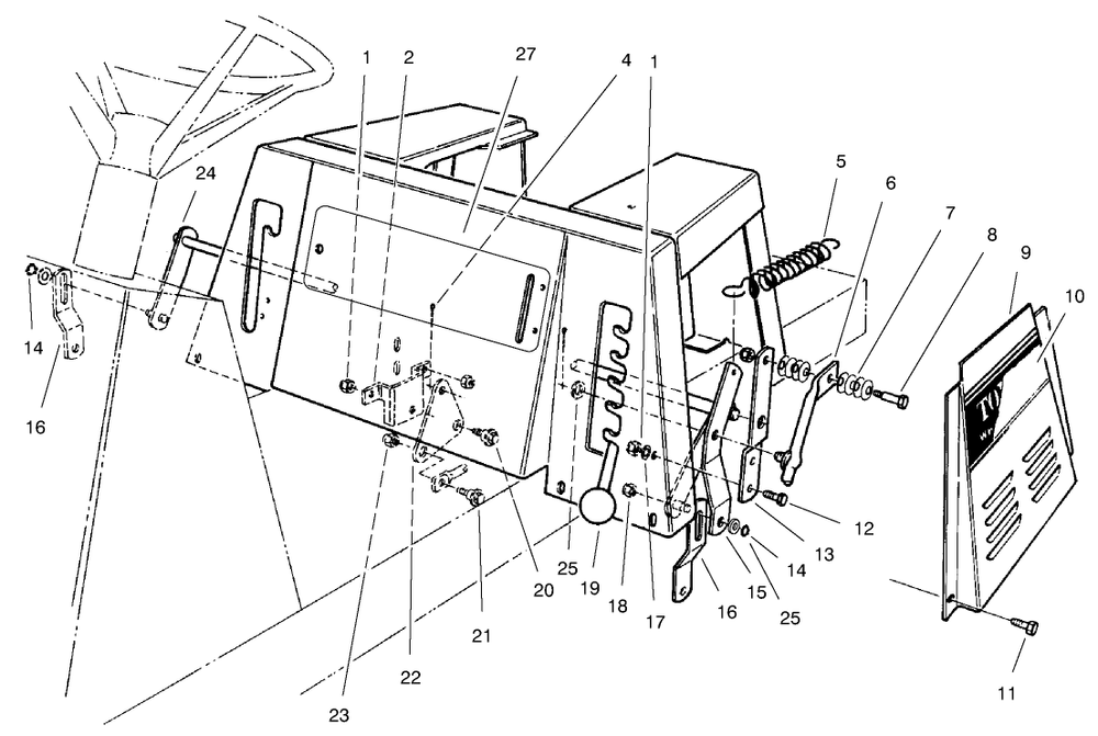 Linkage Assembly Diagram and Parts List for 70183 7900001 - 7999999 Toro Lawn Tractor