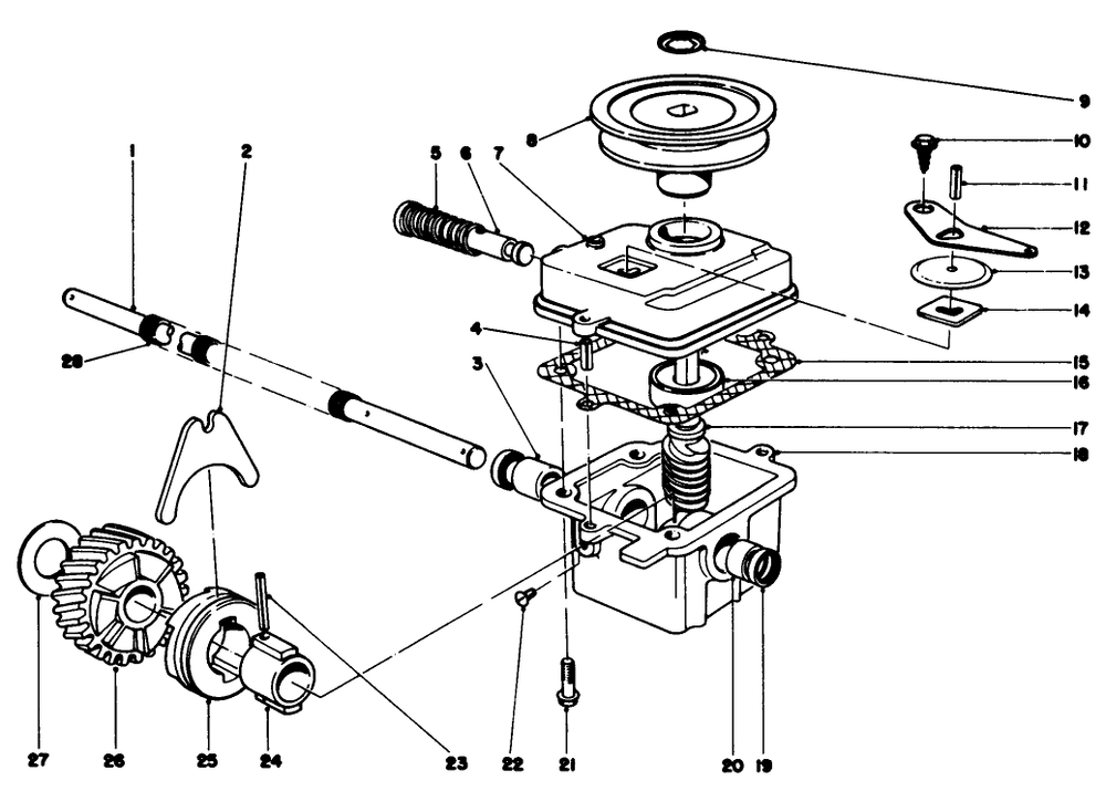 Gear Case Assembly Diagram and Parts List for 20725 9000001 - 9999999 Toro Lawn Mower