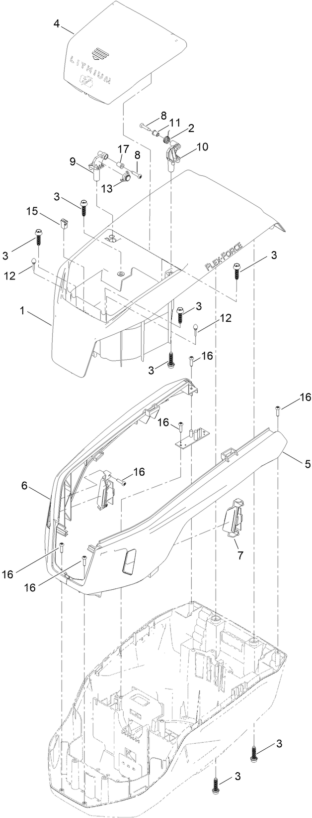 Motor Module No. 144-6440  Upper Shroud Assembly Diagram and Parts List for 21568T 412400000 - 999999999 Toro Lawn Mower