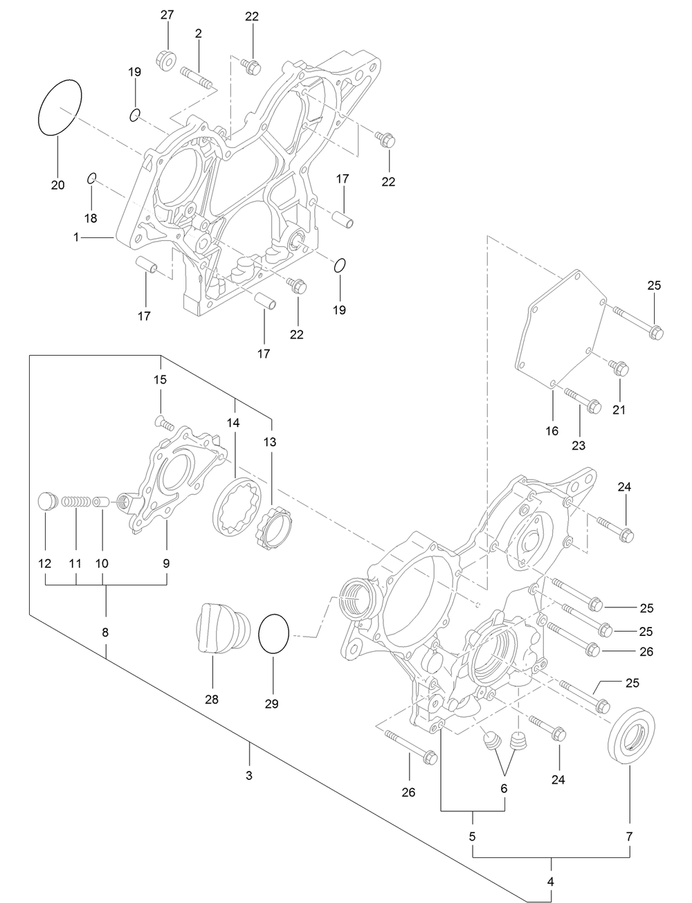 Gear Housing Assembly Diagram and Parts List for 72028 412410000 - 412699999 Toro Lawn Tractor
