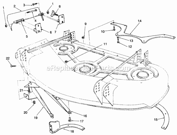 Baffle & Deflector Assy. Diagram and Parts List for 30751 210000001-210999999 Toro Lawn Tractor Accessories