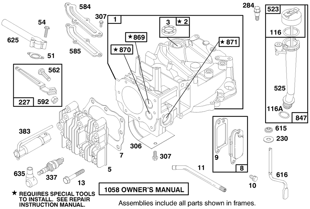Engine Briggs & Stratton Model 127802-1761-E1 Diagram and Parts List for 21012 8900001 - 8999999 Toro Lawn Mower