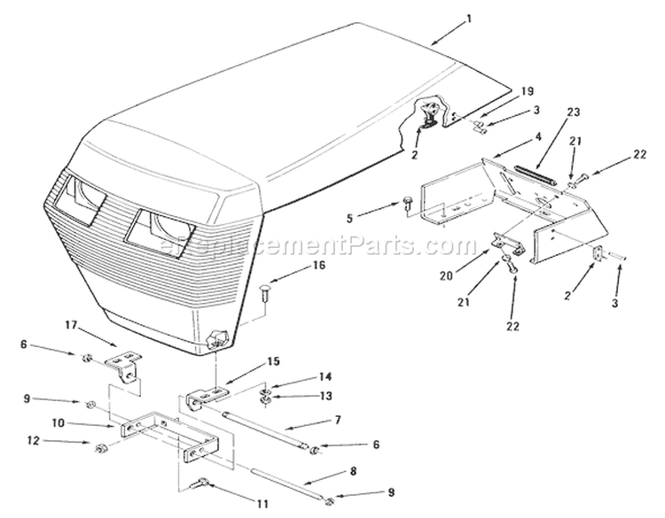 Frame, Sheet Metal And Covers Diagram and Parts List for 22-11B302 1986 Toro Lawn Tractor