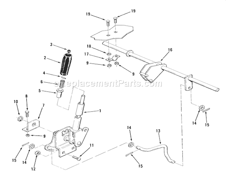 Attachment Lift Diagram and Parts List for A2-11BP01 1984 Toro Lawn Tractor