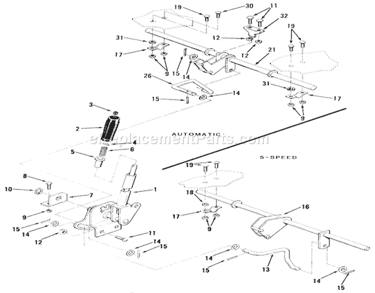 Attachment Lift Diagram and Parts List for 22-08B301 1985 Toro Lawn Tractor