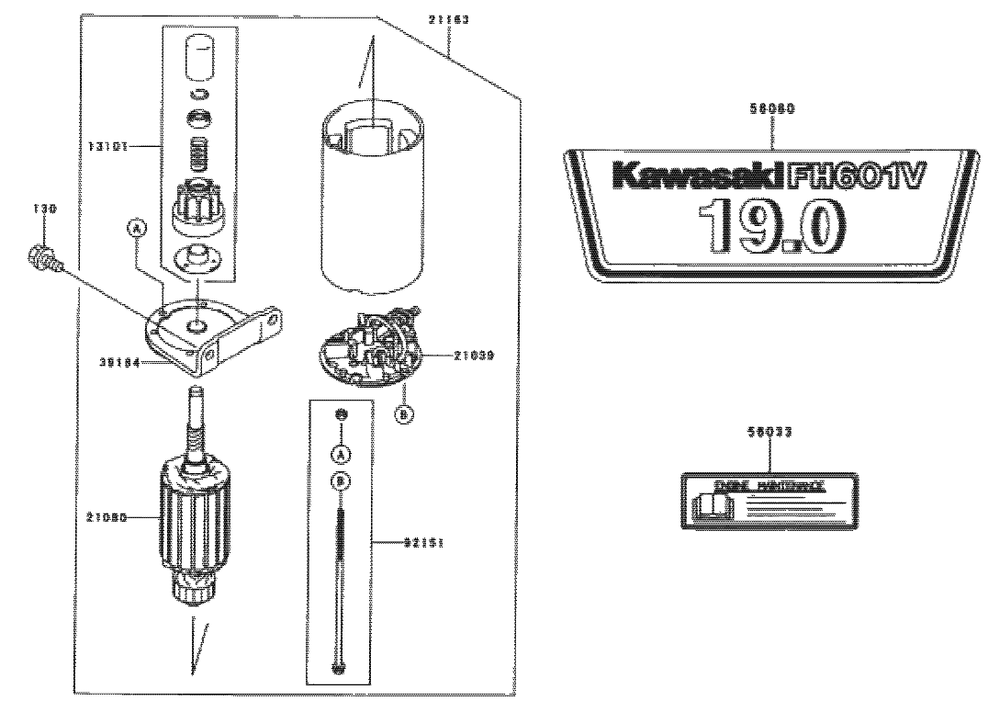 Starter/Decals Diagram and Parts List for 74173 (200000001-200999999)(2000) Toro Lawn Mower