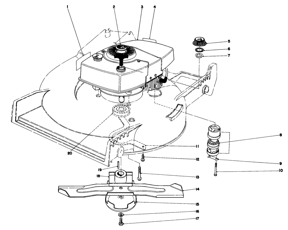 Engine Assembly Diagram and Parts List for 20775 9000001 - 9999999 Toro Lawn Mower