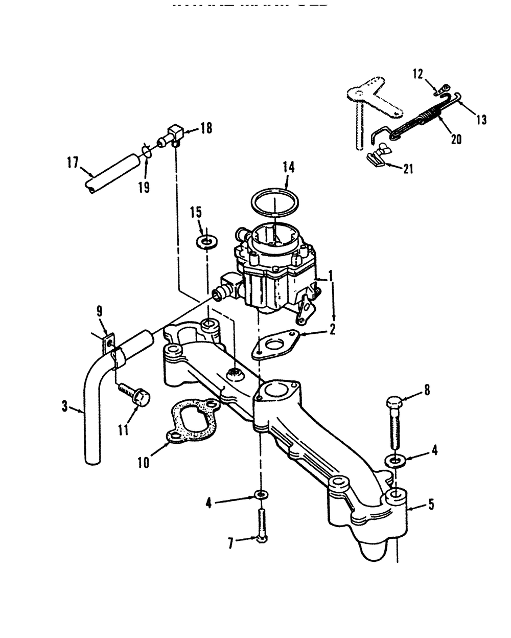 Intake Manifold Diagram and Parts List for 73520 39000001 - 39999999 Toro Lawn Tractor