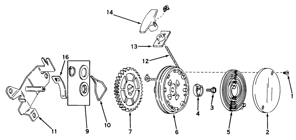 Rewind Starter No. 590450a Diagram and Parts List for 19224 0000001 - 0999999 Toro Lawn Mower
