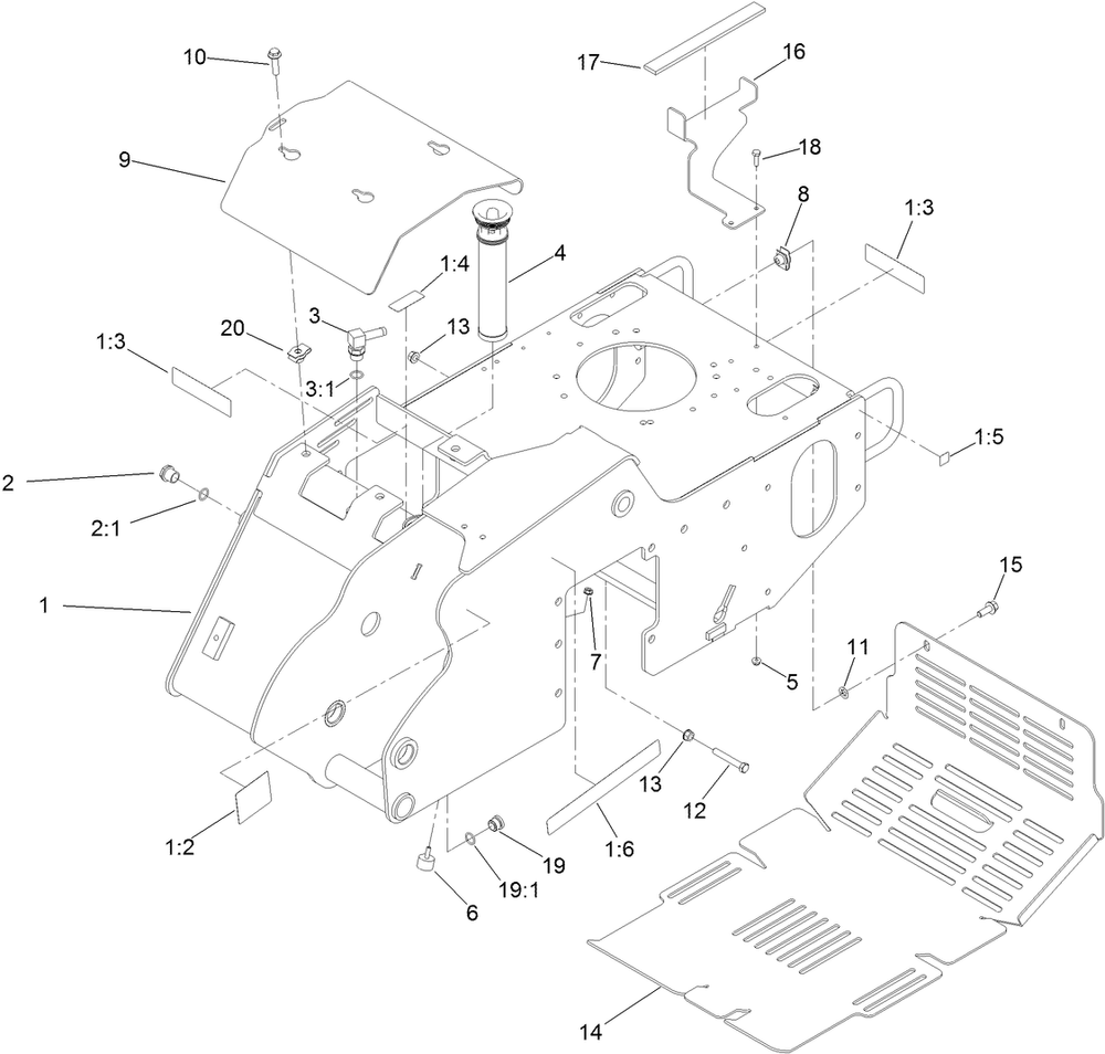 Frame Assembly Diagram and Parts List for 22983 400000000 - 405699999 Toro Lawn Tractor Accessories
