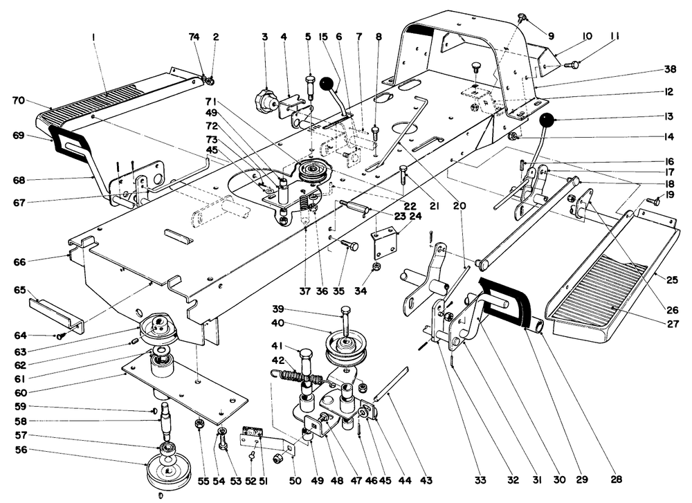 905 And 910 Frame Assembly Diagram and Parts List for 57051 9000001 - 9999999 Toro Lawn Tractor