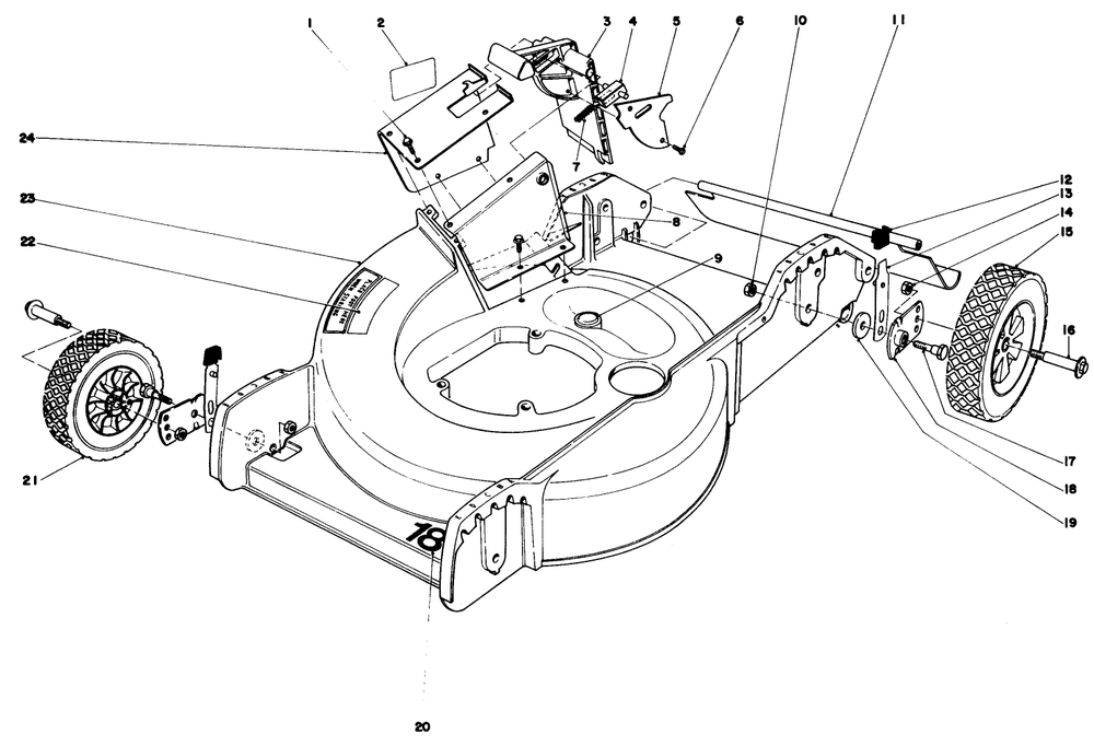 Housing Assembly Diagram and Parts List for 20762 1000001 - 1999999 Toro Lawn Mower