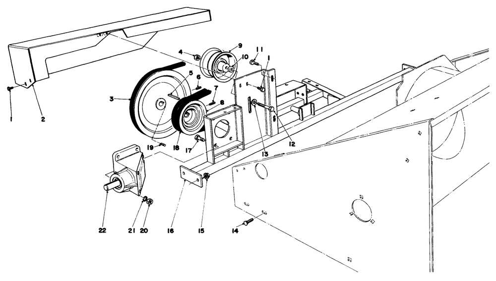 Cross Frame & Pulley Assemblies Diagram and Parts List for 30573 90001 - 99999 Toro Snow Blower