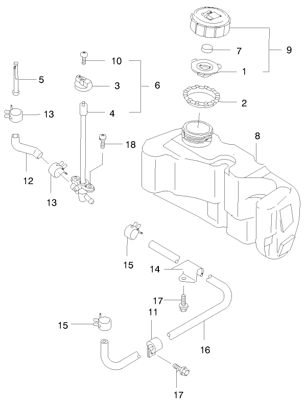 Fuel Tank/Fuel Valve Diagram and Parts List for 22172 9900001 - 9999999 Toro Lawn Mower