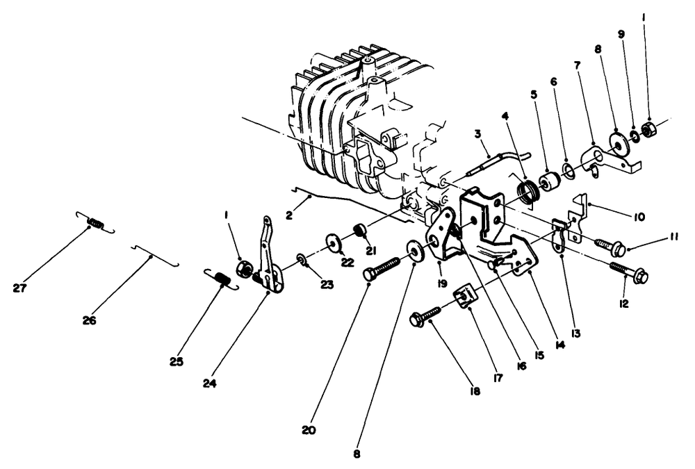 Governor Assembly (Model No. 47ph7) Diagram and Parts List for 22035C 8000001 - 8999999 Toro Lawn Mower