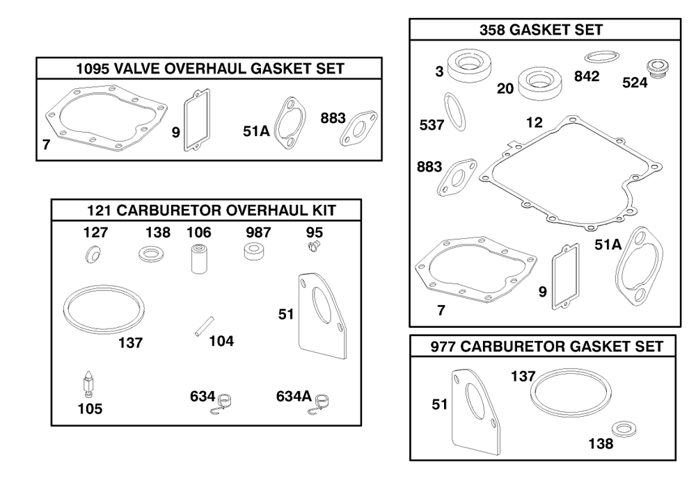 Engine Briggs & Stratton Model 195707-0421-E1 Diagram and Parts List for 70041 8900001 - 8999999 Toro Lawn Tractor