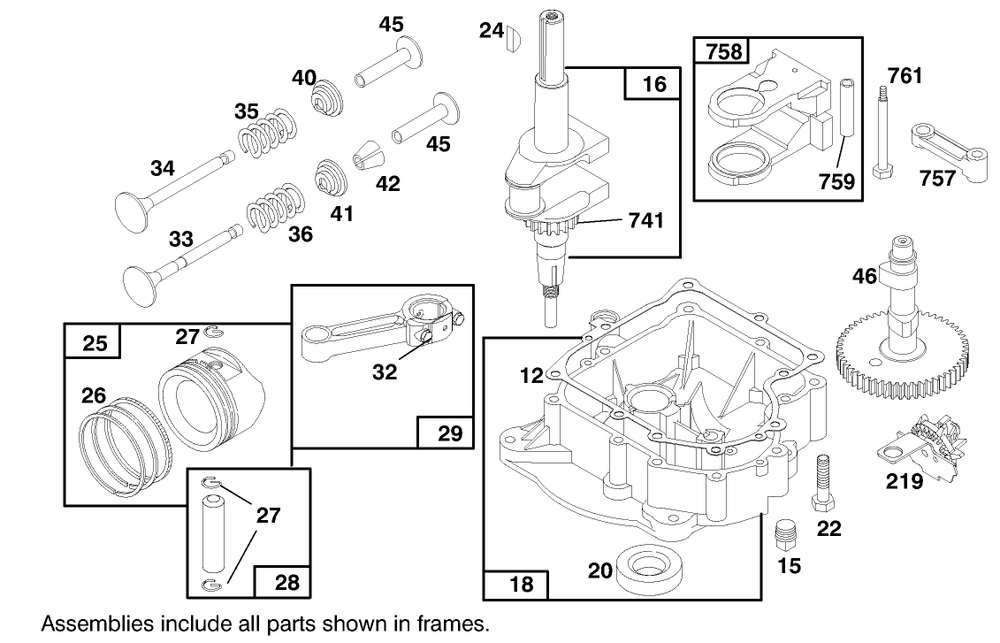 Engine Briggs & Stratton Model 283707-0156-01 Diagram and Parts List for 71188 7900001 - 7999999 Toro Lawn Tractor